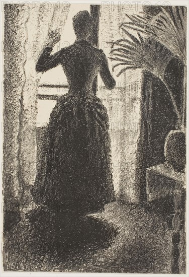 Sunday in Paris, 1887, Paul Signac, French, 1863-1935, France, Lithograph in black, with scraping on stone, on cream wove paper, 174 × 120 mm