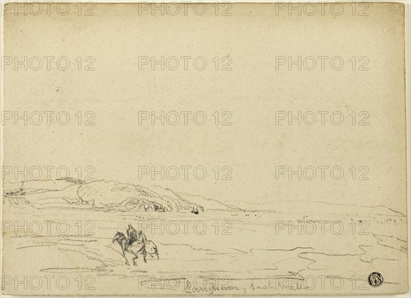 Langham, South Wales, n.d., David Cox, the elder, English, 1783-1859, England, Graphite on cream wove paper, laid down on board, 201 × 280 mm