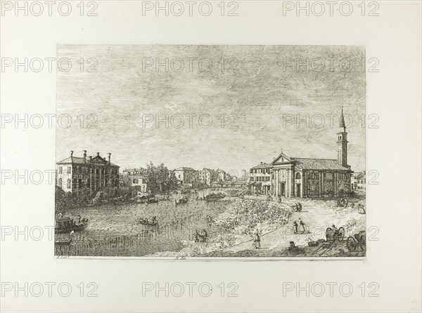 Al Dolo, from Vedute, 1735/44, Canaletto, Italian, 1697-1768, Italy, Etching in black on ivory laid paper, 299 x 432 mm (image), 303 x 434 mm (plate), 435 x 587 mm (sheet)