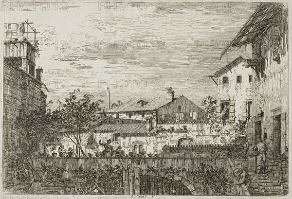 The Terrace, from Vedute, 1735/44, Canaletto, Italian, 1697-1768, Italy, Etching in black on ivory laid paper, 143 x 211 mm (image), 145 x 212 mm (plate), 435 x 583 mm (sheet)