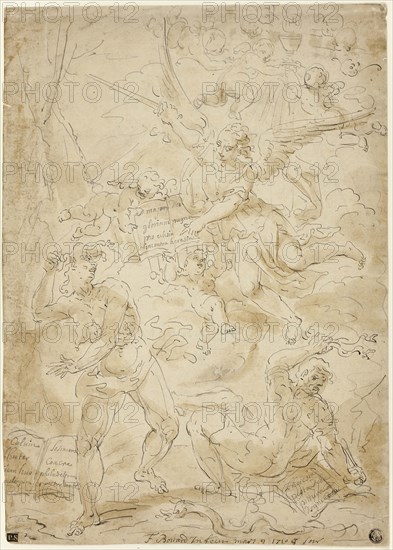 The Triumph of Truth Over Heresy, c. 1710, Attributed to François Boitard (French, c. 1670-1720), or Louis Philippe Boitard, the elder (French, active 1738-1763, died 1770), France, Pen and black ink, with brush and pale brown wash, over touches of graphite, on cream laid paper, 371 × 264 mm