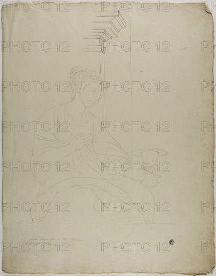 Faith, 1774, John Downman (English, 1750-1824), or after Raffaello Sanzio, called Raphael (Italian, 1483-1520), England, Pen and brown ink, with traces of graphite, on ivory laid paper, 502 × 394 mm (ma×.)