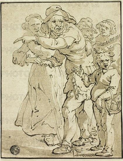Peasants, n.d., Jacob Cornelis Ploos van Amstel, Dutch, 1726-1798, Netherlands, Pen and wash on paper, 161 x 126 mm