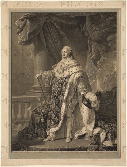 Louis XVI, 1790, Charles Clément Bervic (French, 1756-1822), after Antoine Francois Callet (French, 1741-1823), France, Engraving on paper, 634 × 480 mm (image), 750 × 570 mm (sheet)