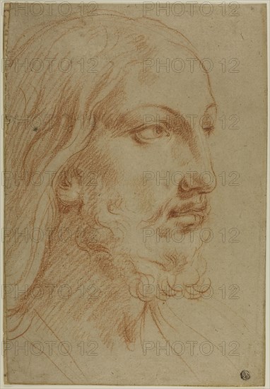 Head of Christ, c. 1652, Giovanni Andrea Sirani, Italian, 1610-1670, Italy, Red chalk on tan laid paper, laid down on cream laid paper, 367 x 253 mm, Plum Garden at Kameido (Kameido Umeyashiki), from the series One Hundred Famous Views of Edo (Meisho Edo hyakkei), 1857, Utagawa Hiroshige ?? ??, Japanese, 1797–1858, Japan, Color woodblock print, oban, 36 x 24.1 cm (14 3/16 x 9 1/2 in.)