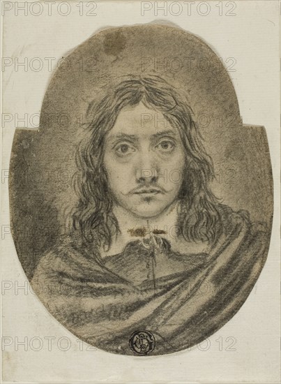 Moliere?, n.d., Attributed to Robert Nanteuil, French, 1623-1678, France, Black chalk on cream laid paper, 128 × 102 mm