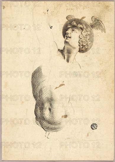 Mercury, n.d., Attributed to Jan Harmensz Muller (Dutch, 1571-1628), or Peeter de the younger Jode (Dutch, 1606-1674), or an unknown artist (Netherlandish, 16th century), Holland, Pen and brown ink, over black chalk, on buff laid paper, 245 × 173 mm