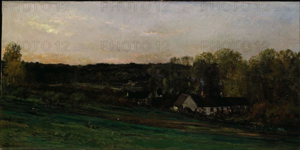 House of Mère Bazot, 1874, Charles François Daubigny, French, 1817-1878, France, Oil on canvas, 36 3/8 × 73 in. (92.5 × 185.4 cm)