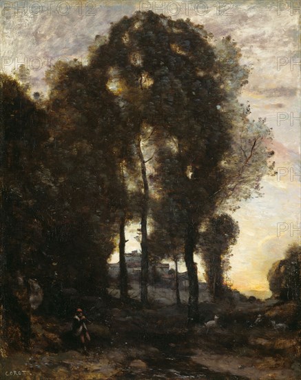 Souvenir of Italy, 1855/60, Jean-Baptiste-Camille Corot, French, 1796-1875, France, Oil on canvas, 82.6 × 66.4 cm (32 1/2 × 26 1/8 in.)