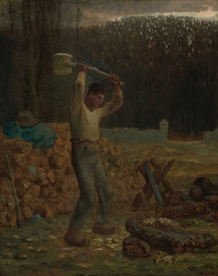 The Woodchopper, 1858/66, Jean-François Millet, French, 1814-1875, France, Oil on canvas, 31 7/8 × 25 9/16 in. (81 × 65 cm)