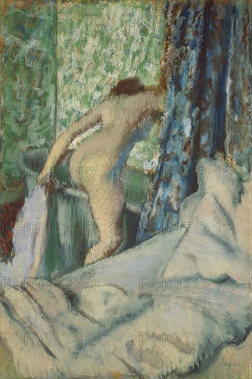 The Morning Bath, 1887/90, Edgar Degas, French, 1834-1917, France, Pastel on off-white laid paper mounted on board, 706 × 433 mm