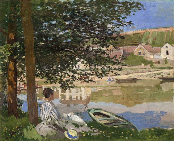 On the Bank of the Seine, Bennecourt, 1868, Claude Monet, French, 1840-1926, France, Oil on canvas, 81.5 × 100.7 cm (32 1/16 × 39 5/8 in.)