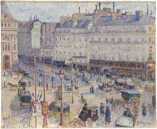 The Place du Havre, Paris, 1893, Camille Pissarro, French, 1830-1903, France, Oil on canvas, 60.1 × 73.5 cm (23 5/8 × 28 13/16 in.)