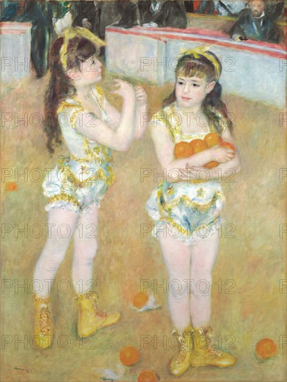Acrobats at the Cirque Fernando (Francisca and Angelina Wartenberg), 1879, Pierre-Auguste Renoir, French, 1841-1919, France, Oil on canvas, 131.2 × 99.2 cm (51 ½ × 39 1/16 in.)