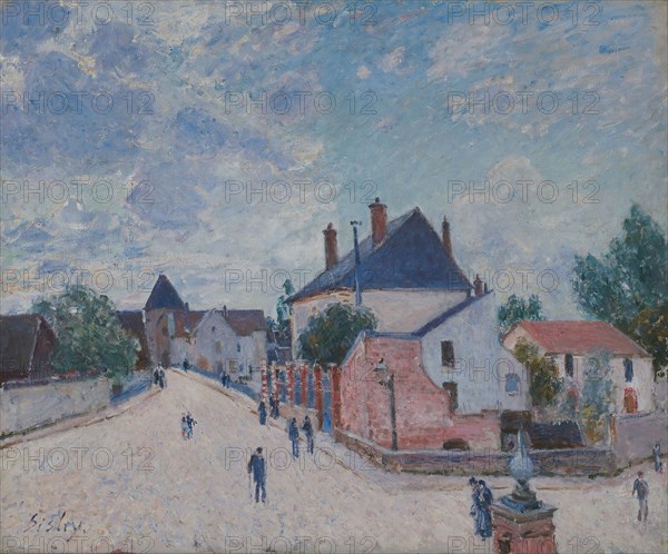 Street in Moret, c. 1890, Alfred Sisley, French, 1839-1899, France, Oil on canvas, 23 7/8 × 28 7/8 in. (60 × 73.2 cm)