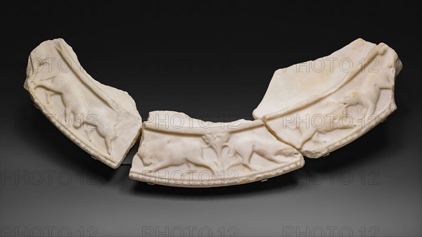 Table Rim Fragments, 4th century AD, Late Roman or early Byzantine, Istanbul, Marble, a: 6.4 × 28.5 × 12.2 cm (2 1/5 × 11 ¼ × 5 5/8 in)