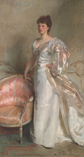 Mrs. George Swinton (Elizabeth Ebsworth), 1897, John Singer Sargent, American, 1856–1925, London, Oil on canvas, 231 × 124 cm (90 3/4 × 48 3/4 in.)