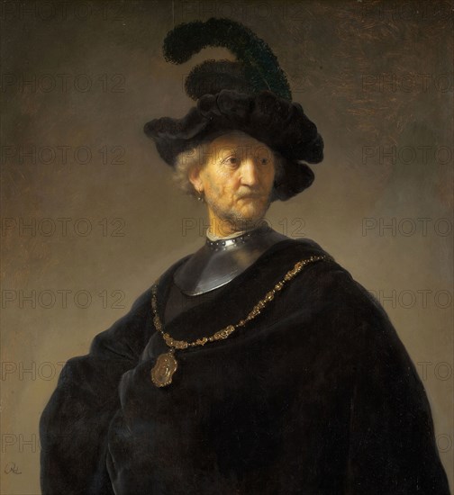 Old Man with a Gold Chain, 1631, Rembrandt Harmensz. van Rijn, Dutch, 1606–1669, Holland, Oil on panel, 83.1 × 75.7 cm (32 3/4 × 29 3/4 in.)