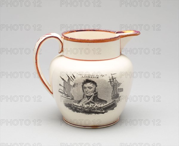 Pitcher, 1800/25, English for the American market, Shelton, Staffordshire, Staffordshire, Earthenware, H.: 11.4 cm (4 1/2 in.)