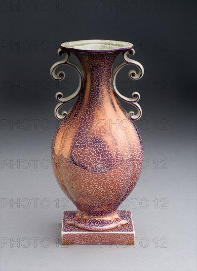 Vase, c. 1810, England, Staffordshire, Staffordshire, Lead-glazed earthenware with lustre decoration, H. 26 cm (10 1/4 in.)