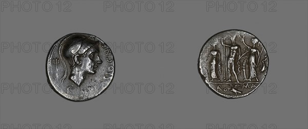 Denarius (Coin) Depicting Scipio Africanus, 112/111 B.C., Roman, Roman Empire, Silver, Diam. 1.9 cm, 3.70 g