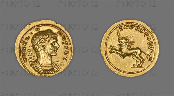Aureus (Coin) Portraying Emperor Aurelian, 272, issued by Aurelian, Roman, minted in Siscia (uncertain), Rome, Gold, Diam. 2.1 cm, 5.72 g