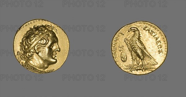 Pentadrachm (Coin) Portraying King Ptolemy I Soter, 285/247 BC, issued by King Ptolemy II Philadelphos, Greek, minted in Cyprus, Cyprus, Gold, Diam. 2.4 cm, 17.82 g
