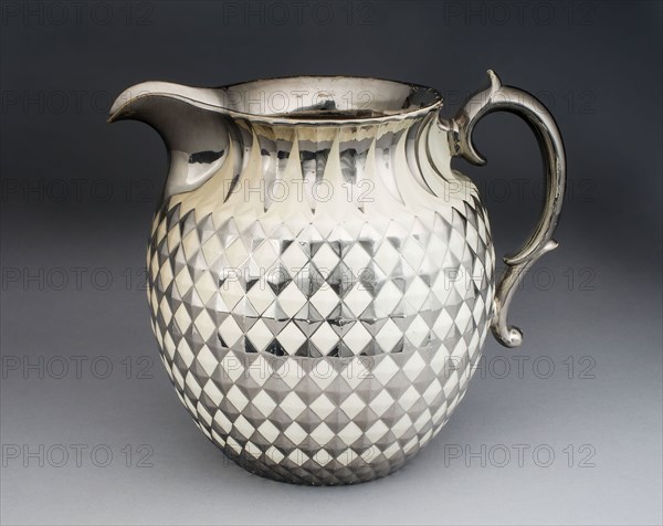 Pitcher, 1810/20, England, Staffordshire, Staffordshire, Lead-glazed earthenware with lustre decoration, H. 29.2 cm (11 1/2 in.)