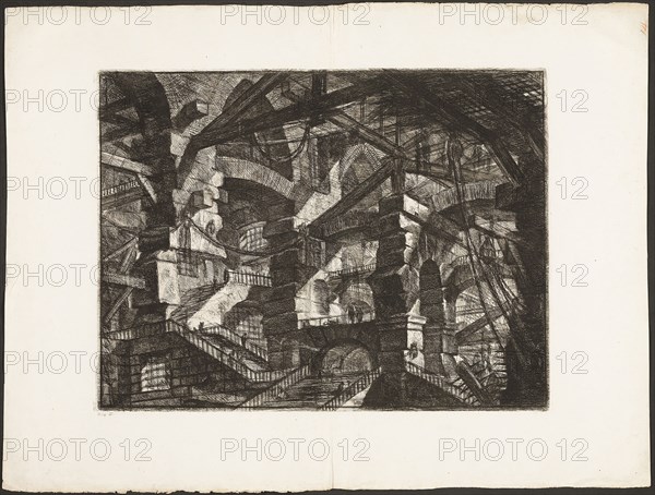 The Gothic Arch, plate 14 from Imaginary Prisons, 1761, Giovanni Battista Piranesi, Italian, 1720-1778, Italy, Etching and engraving on heavy ivory laid paper, 407 x 540 mm (image), 415 x 548 mm (plate), 590 x 785 mm (sheet)