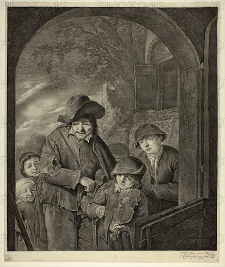 Strolling Musicians, 1648/58, Cornelis Visscher (Dutch, c. 1629-1658), after Adriaen van Ostade (Dutch, 1610-1685), Holland, Etching on ivory laid paper, 258 x 308 mm (image), 379 x 316 mm (sheet), Bayard Taylor’s Midnight Sun in Lapland, Norway, Europe, n.d., Ernst Damitz, American, 1805-1883, United States, Watercolor on paper, 235 x 393 mm