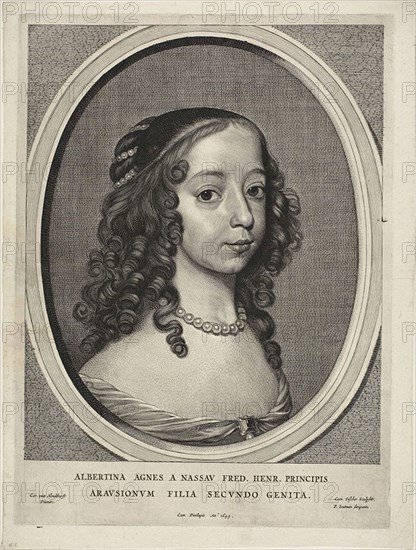 Albertine Agnes of Nassau, n.d., Cornelis Visscher, the Elder (Netherlandish, c. 1520-1586), after Gerrit van Honthorst (Dutch, 1590-1656), Holland, Engraving on paper, 419 x 308 mm