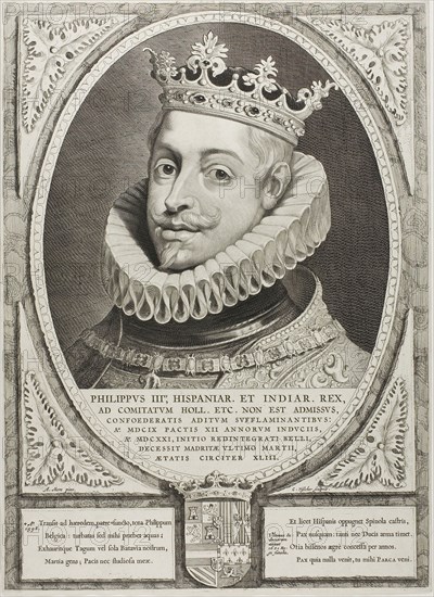 Philip III, King of Spain, n.d., Cornelis Visscher, the Elder (Netherlandish, c. 1520-1586), after Anthonis Mor (Netherlandish, 1516/20-1575/76), Holland, Engraving on paper