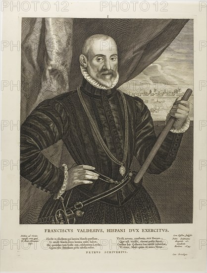 General Francisco Valdes, n.d., Cornelis Visscher, the Elder, Netherlandish, c. 1520-1586, Holland, Engraving on paper