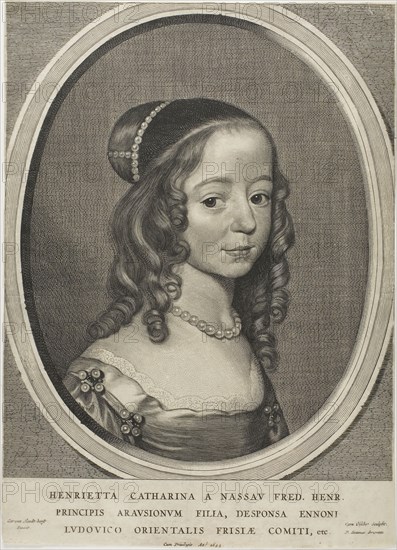 Henrietta Catharina of Nassau, n.d., Cornelis Visscher, the Elder (Netherlandish, c. 1520-1586), after Gerrit van Honthorst (Dutch, 1590-1656), Holland, Engraving on paper