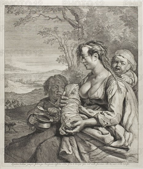 The Bohemian Woman, 1651/58, Cornelis Visscher, the Elder (Netherlandish, c. 1520-1586), published by Clement de Jonghe (Dutch, 1624/25-1677), Holland, Engraving on ivory laid paper