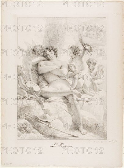 Idler, 1816, Pierre Guérin, French, 1774-1833, France, Lithograph in black on pinkish-cream wove paper, 269 × 196 mm (image), 365 × 267 mm (sheet)