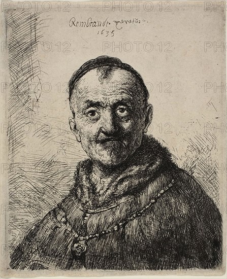 The First Oriental Head, 1635, Rembrandt van Rijn, Dutch, 1606-1669, Holland, Etching on paper, 150 x 125 mm (image/plate), 158 x 130 mm (sheet)