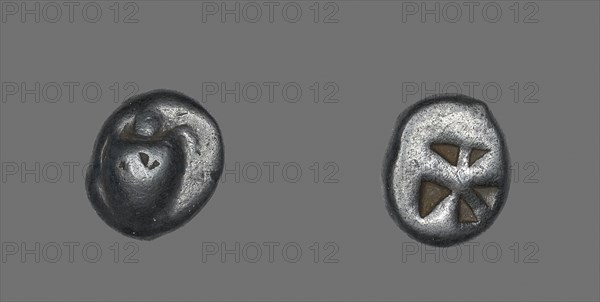 Stater (Coin) Depicting a Sea Turtle, about 600/550 BC, Greek, Greece, Silver, Diam. 2 cm, 11.78 g