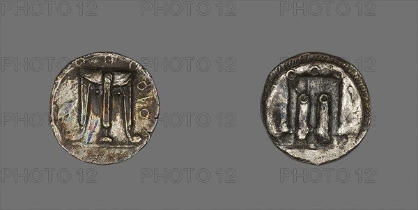 Stater (Coin) Depicting a Tripod, about 500/480 BC, Greek, Crotone, Italy, Crotone, Silver, Diam. 2.2 cm, 7.78 g