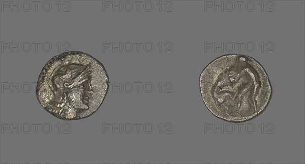Obol (Coin) Depicting the Goddess Athena, 334 (or earlier)/302 BC, Greek, Taranto, Silver, Diam. 1.2 cm, 0.76 g