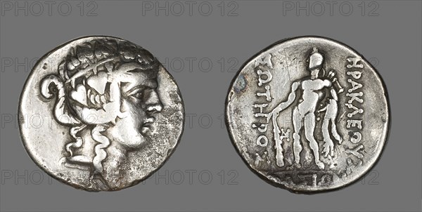 Tetradrachm (Coin) Depicting the God Dionysos, after 148 BC, Greek, Thasos, Thásos, Silver, Diam. 3.2 cm, 15.61 g