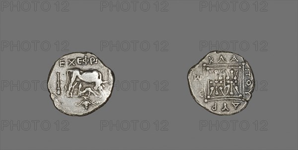 Coin Depicting Cow Suckling Calf, about 229/100 BC, Greek, Greece, Silver, Diam. 1.8 cm, 2.95 g