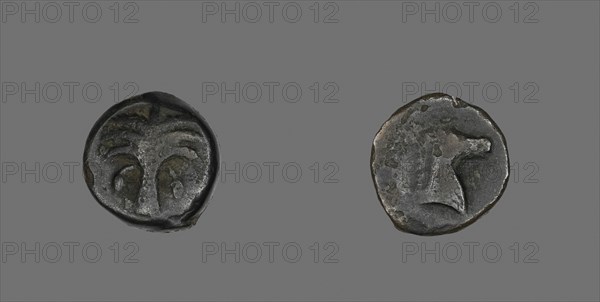 Coin Depicting a Date Palm Tree, 410/146 BC, Greek, Carthage, Bronze, Diam. 1.9 cm, 5.88 g