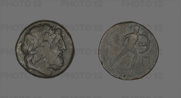 Pentokion (Coin) Depicting the God Zeus, after 210 BC, Greek, Messina, Bronze, DIam. 2.6 cm, 10.17 g
