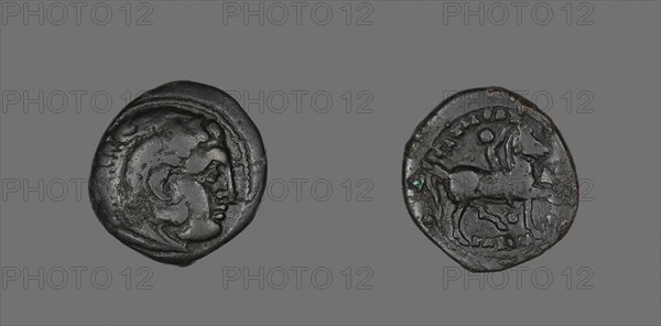 Coin Portraying Alexander the Great as the Hero Herakles, 306/297 BC, Greek, Neapolis, Bronze, Diam. 2.2 cm, 5.91 g