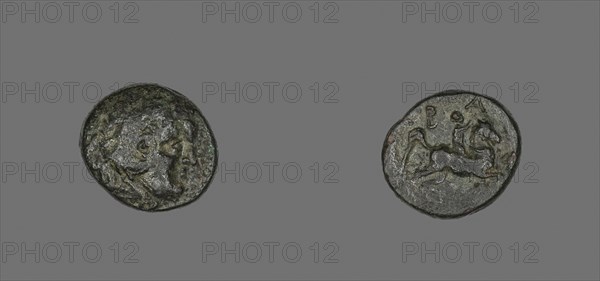 Coin Depicting Herakles, 220/178 BC, issued by Philip V, Greek, Greece, Bronze, Diam. 1.8 cm, 5.30 g