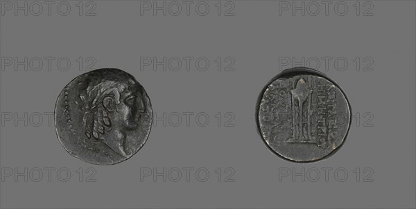 Coin Depicting the God Apollo, 146/139 BC, issued by of Demetrius II, Greek, Ancient Greece, Bronze, Diam. 1.9 cm, 5.57 g