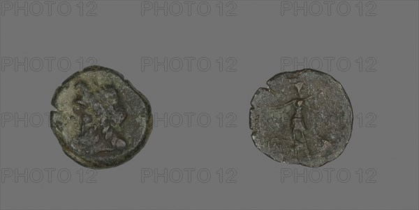Coin Depicting the God Zeus (?), about 400 BC or earlier, Greek, Greece, Bronze, Diam. 2 cm, 2.91 g
