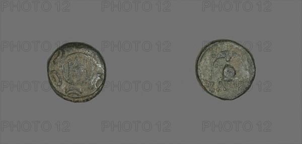 Coin Depicting a Shield, 239/229 BC, issued by King Demetrius II, Greek, Greece, Bronze, Diam. 1.6 cm, 4.58 g