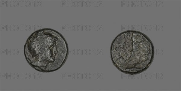 Coin Depicting the Hero Perseus, 220/178 BC, Greek, Greece, Bronze, Diam. 2 cm, 10.7 g